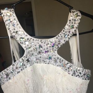 White lace prom dress